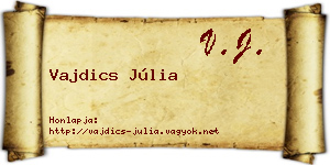 Vajdics Júlia névjegykártya